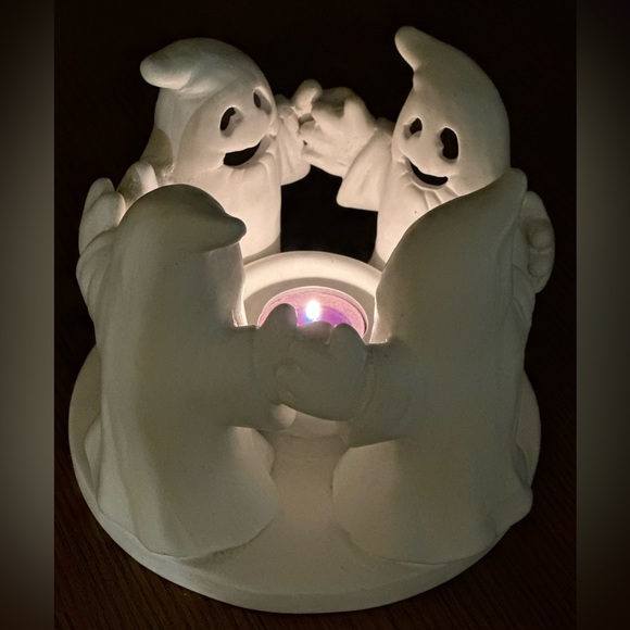 Vintage Circle of Ghosts Ceramic Candle Holder - Picture 5 of 9